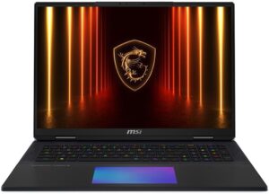 MSI Titan 18 HX AI A2XWJG 18″ UHD+ Mini LED 120Hz, Gaming Laptop Computer – Core Black, Intel Core Ultra 9 285HX 2.1GHz; NVIDIA GeForce RXT 5090 GPU 24GB GDDR7; 64GB DDR5 RAM; 2 x 2TB NVMe SSD