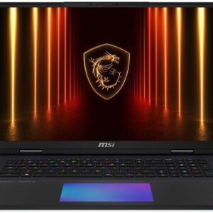 MSI Titan 18 HX AI A2XWJG 18″ UHD+ Mini LED 120Hz, Gaming Laptop Computer – Core Black, Intel Core Ultra 9 285HX 2.1GHz; NVIDIA GeForce RXT 5090 GPU 24GB GDDR7; 64GB DDR5 RAM; 2 x 2TB NVMe SSD