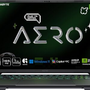 GIGABYTE AERO X16; Copilot+ PC – 165Hz 2560×1600 WQXGA – NVIDIA GeForce RTX 5060 – AMD Ryzen AI 7 350-1TB SSD with 16GB DDR5 RAM – Windows 11 Home – Space Gray