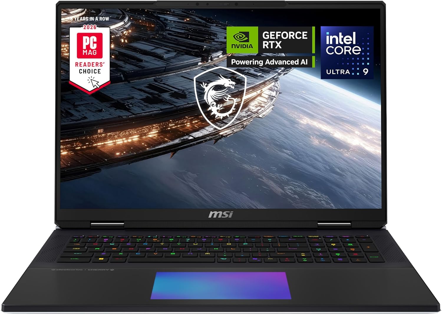 msi Titan 18 HX AI 18" 240Hz MiniLED UHD+ Gaming Laptop: Intel Ultra 9-290HX, NVIDIA Geforce RTX 5090, 64GB DDR5, 4TB NVMe SSD, Thunderbolt 5, Wi-Fi 7, Win 11 Pro: Black A2WJ-1258US